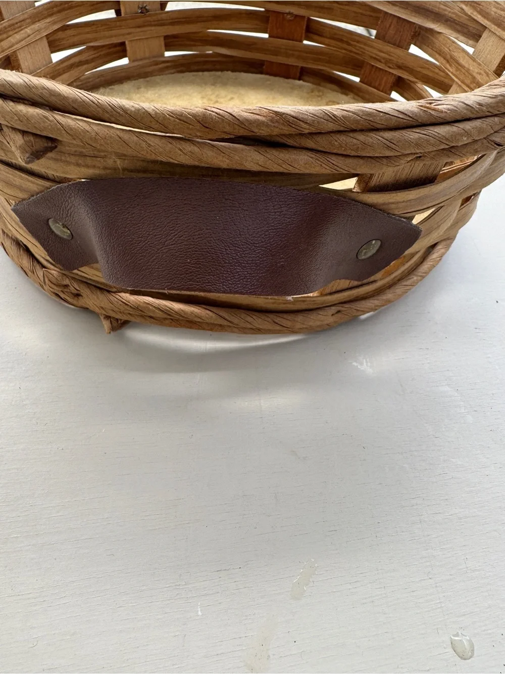 Pyrex Clear Glass Casserole Dish with Woven Brown Rattan Basket